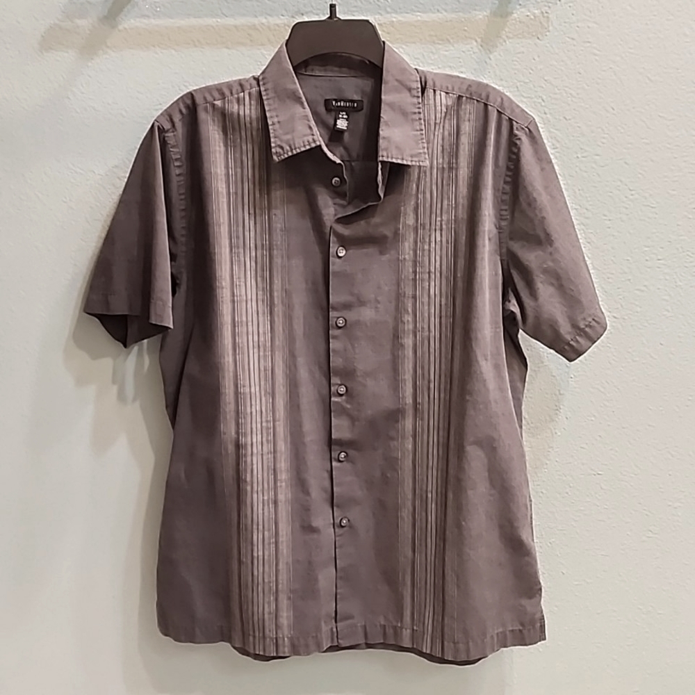 Van Heusen Button Down Shirt Grey Large